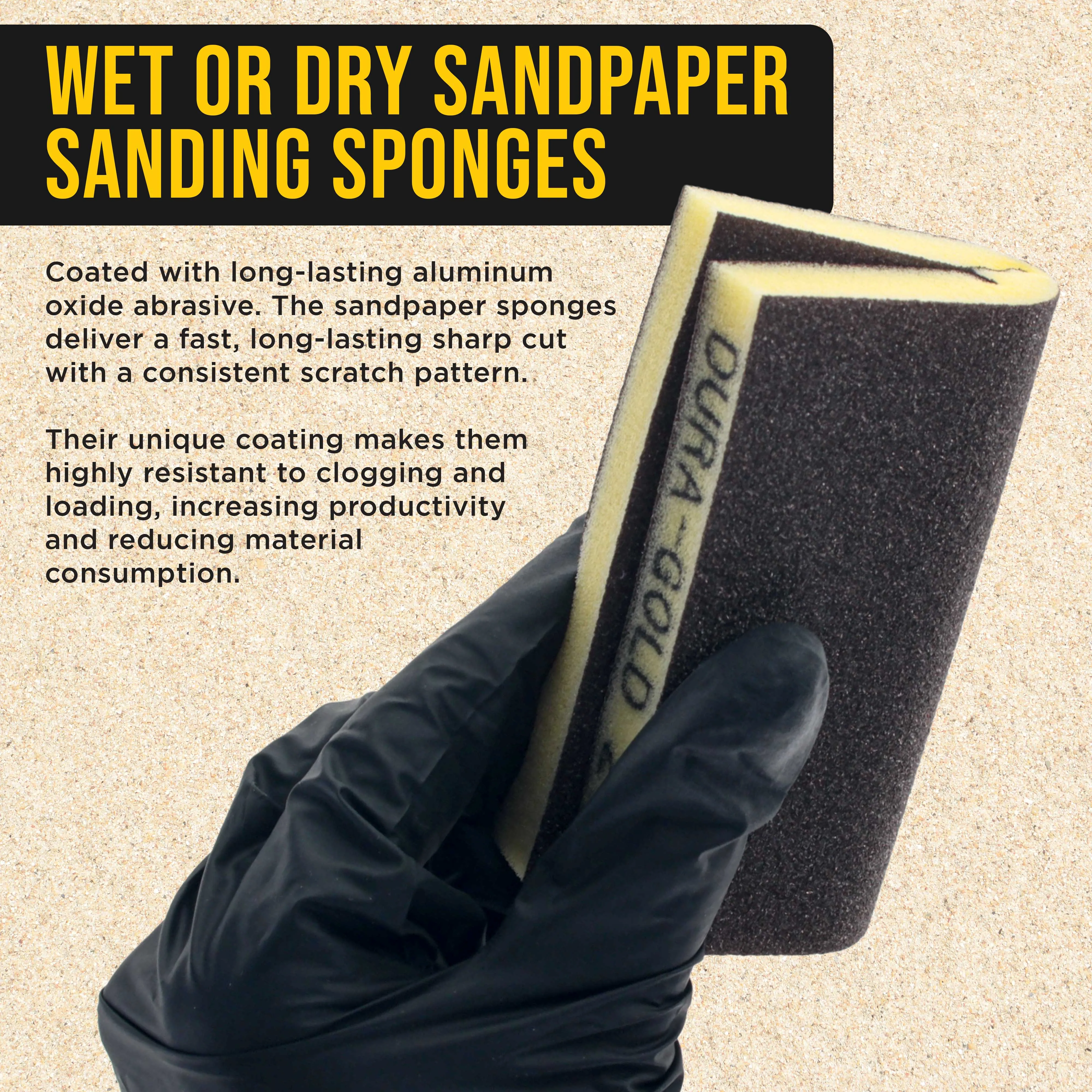 240 Grit Double-Sided Sanding Sponges, Box of 10 - Performance Flex 4.7" x 3.9" Wet or Dry Flexible Softback Sandpaper Sponges, Hand Sanding Abrasive Block Pad - Home, Wood, Metal Auto Paint