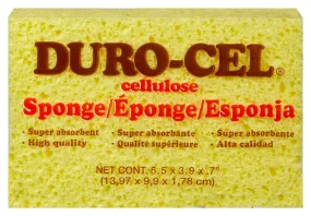 Duro-Cel 03040 Sponge, 6 in L, 4 in W, 3/4 in Thick, Cellulose, Yellow :EA: QUANTITY: 1