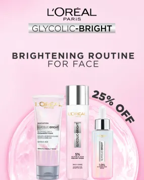 Glycolic Bright Glowing Face Wash, Serum & Toner Trio