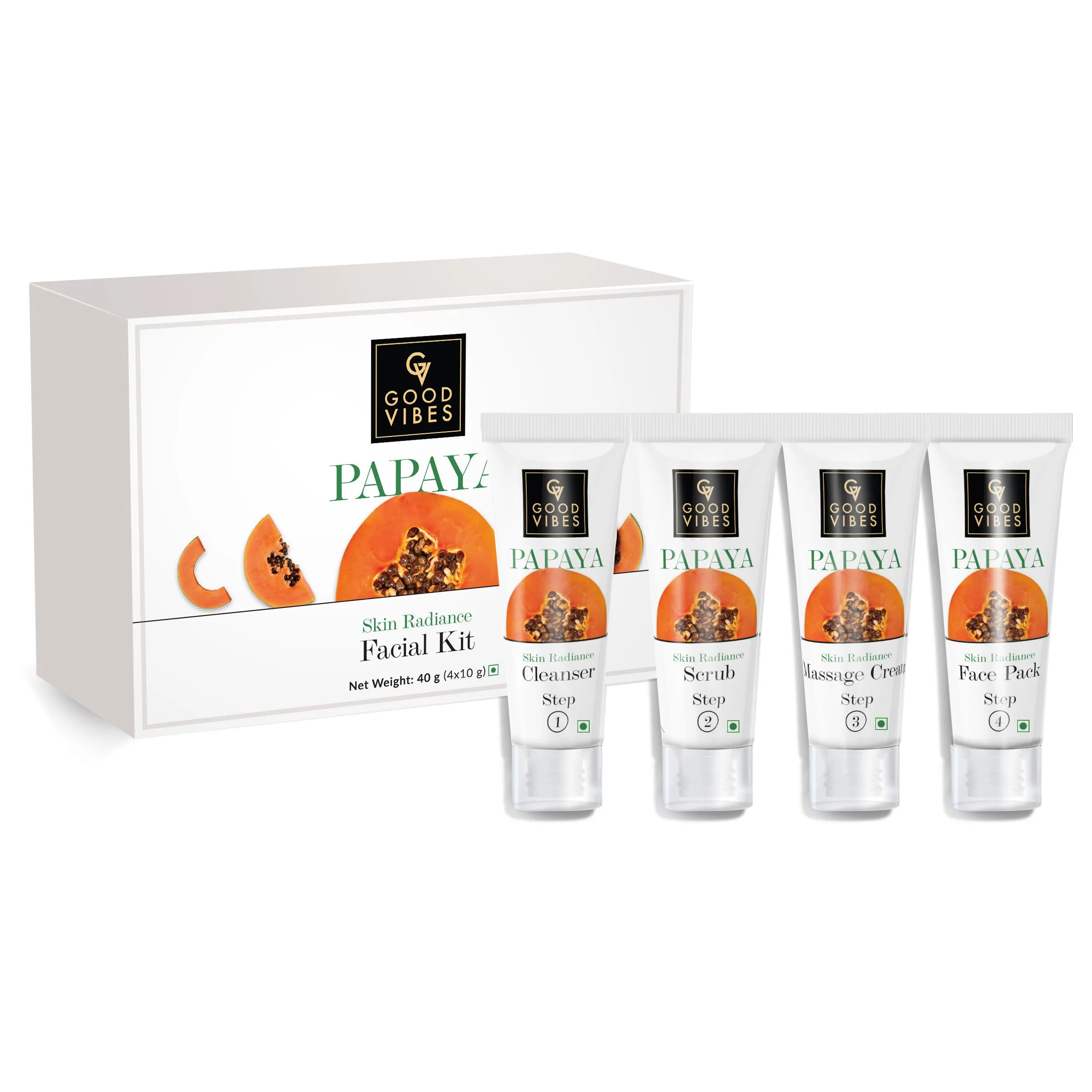 Good Vibes Skin Radiance Facial Kit - Papaya (40 gm)