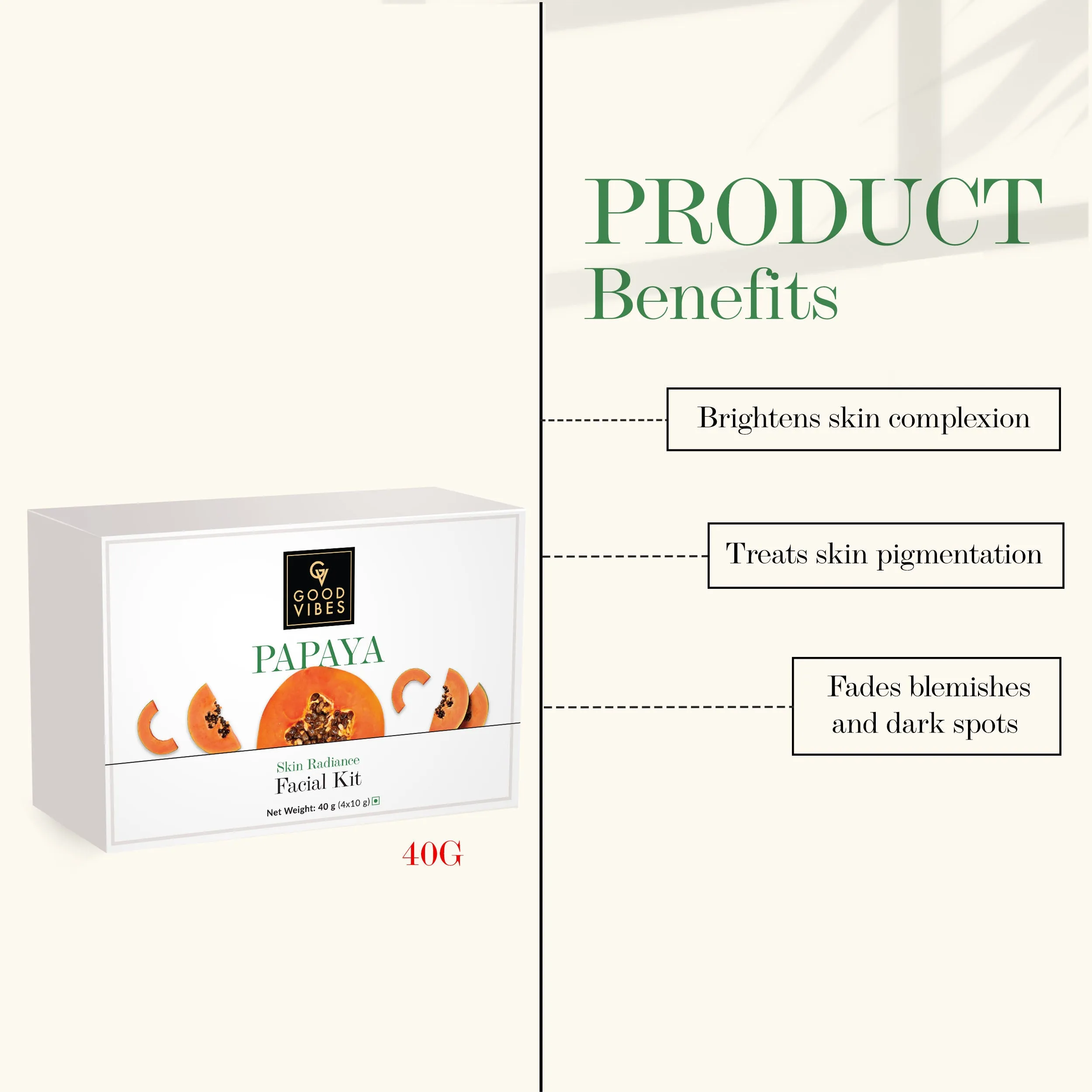 Good Vibes Skin Radiance Facial Kit - Papaya (40 gm)