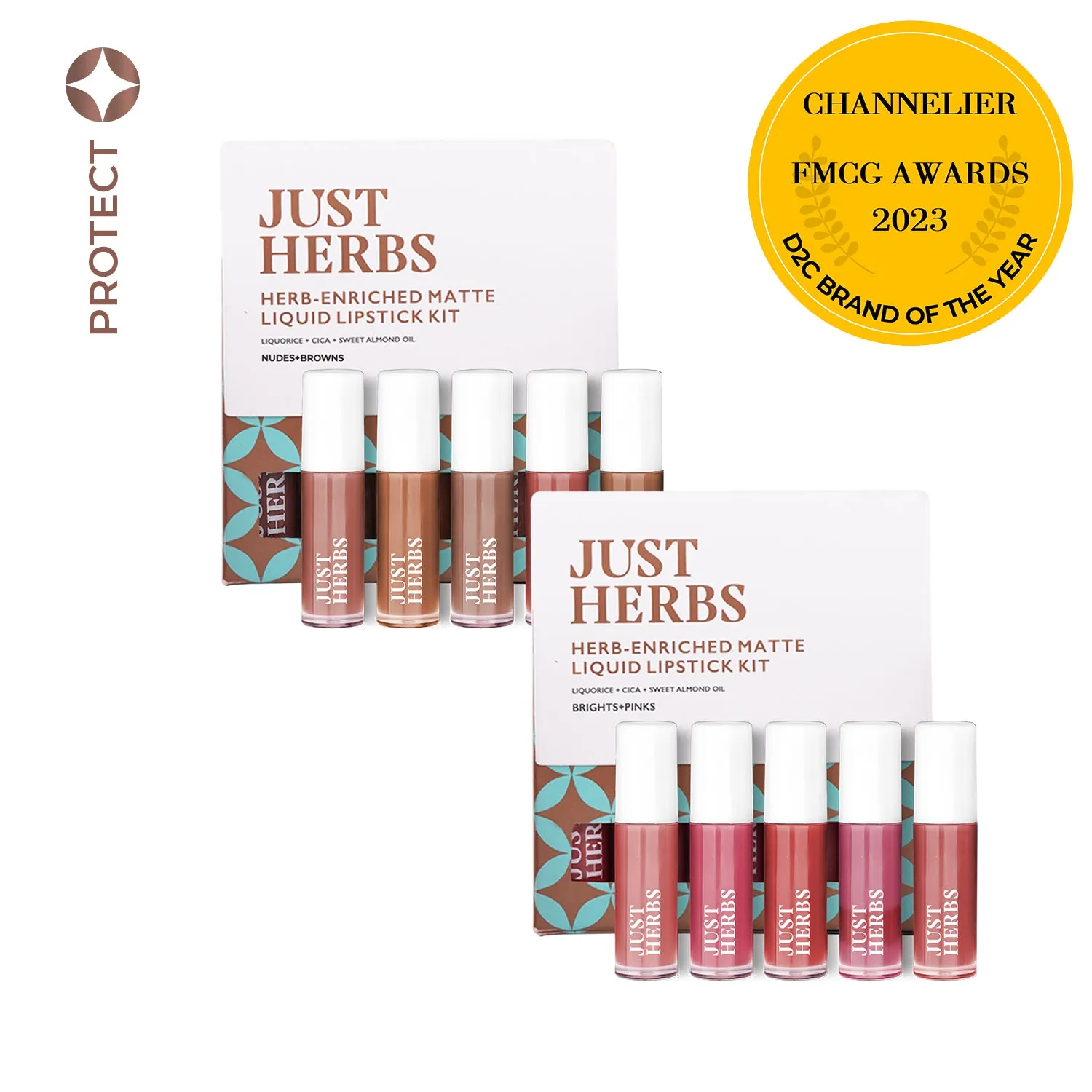 Herb-enriched Matte Liquid Lipstick Combo: Brights & Pinks   Nudes & Browns