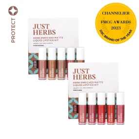 Herb-enriched Matte Liquid Lipstick Combo: Deeps & Reds   Nudes & Browns