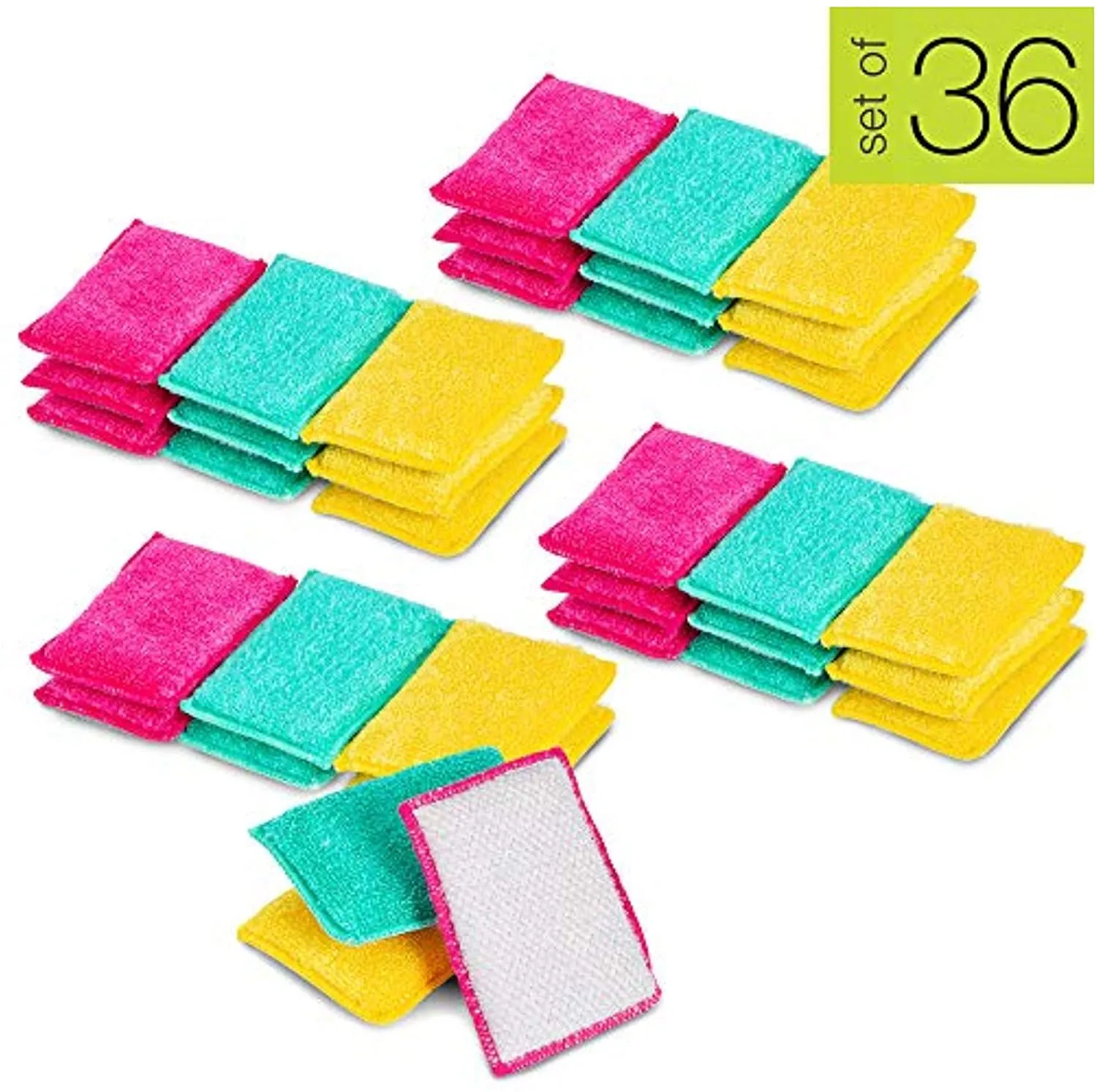 Non-Scratch Scrub Sponge with Bamboo Odorless Rayon Fiber