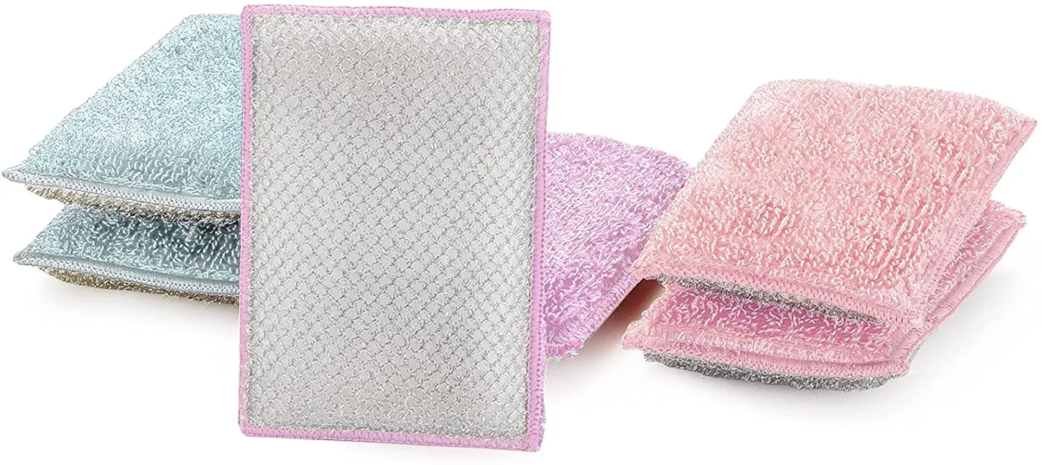 Non-Scratch Scrub Sponge with Bamboo Odorless Rayon Fiber