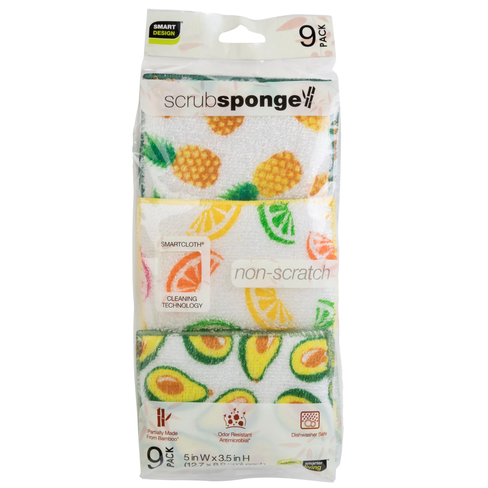 Non-Scratch Scrub Sponge with Bamboo Odorless Rayon Fiber