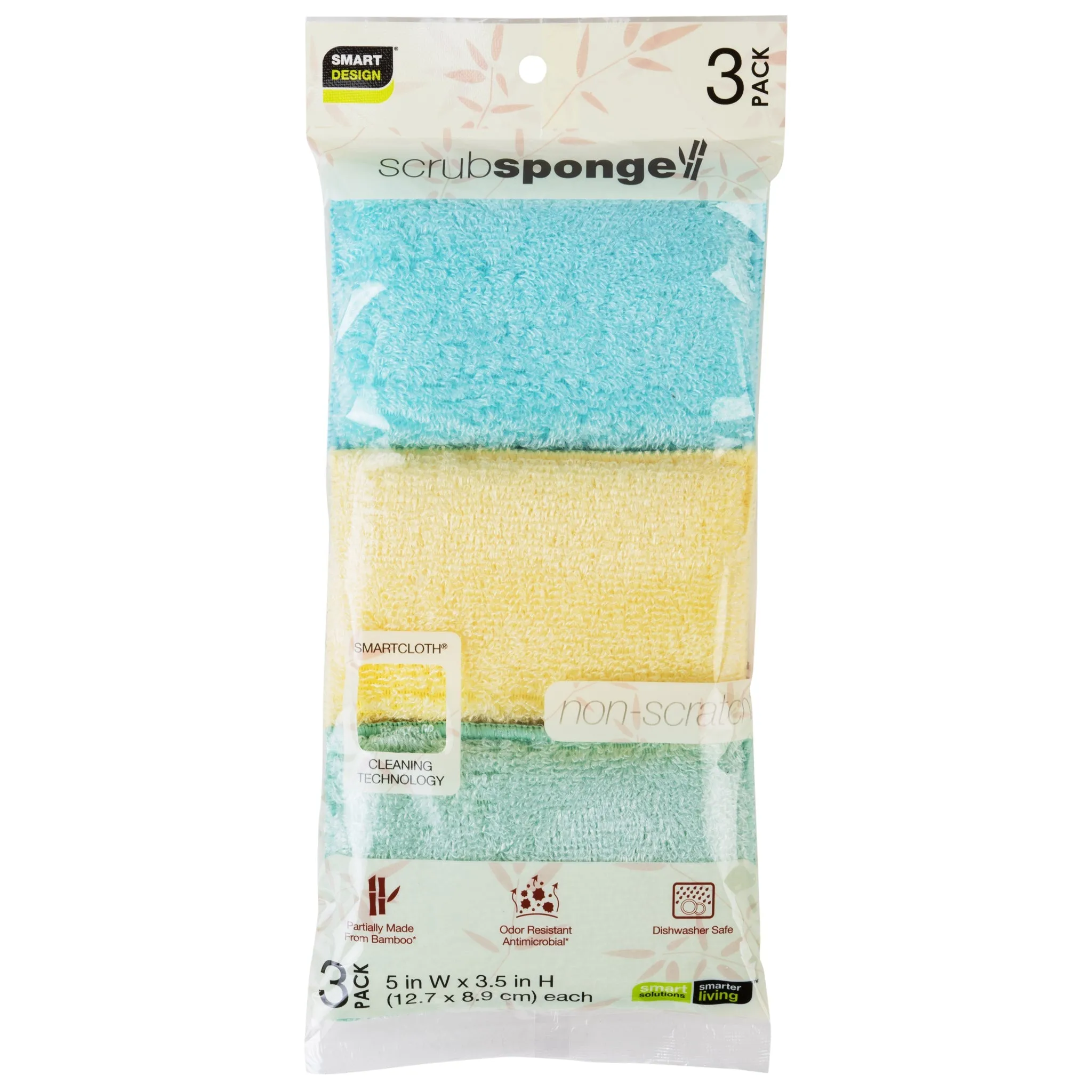 Non-Scratch Scrub Sponge with Bamboo Odorless Rayon Fiber