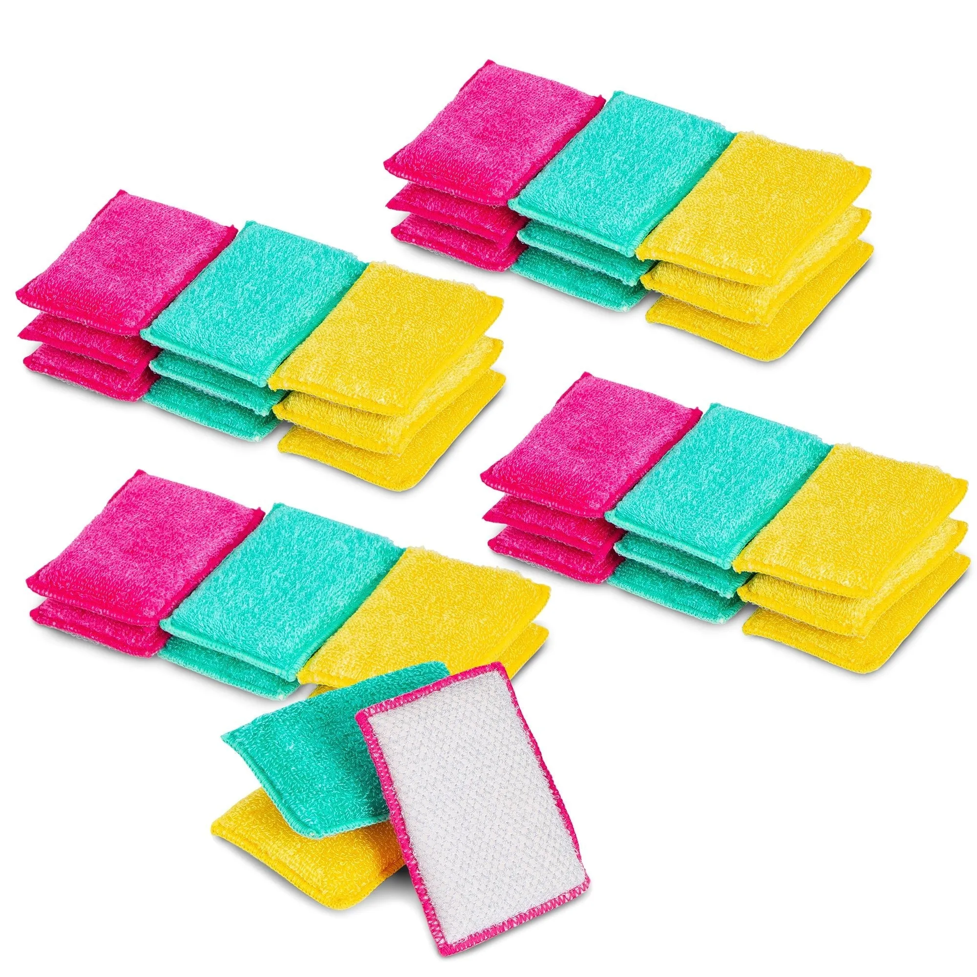 Non-Scratch Scrub Sponge with Bamboo Odorless Rayon Fiber