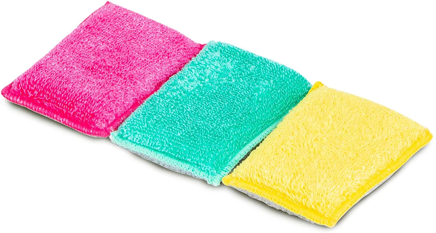 Non-Scratch Scrub Sponge with Bamboo Odorless Rayon Fiber