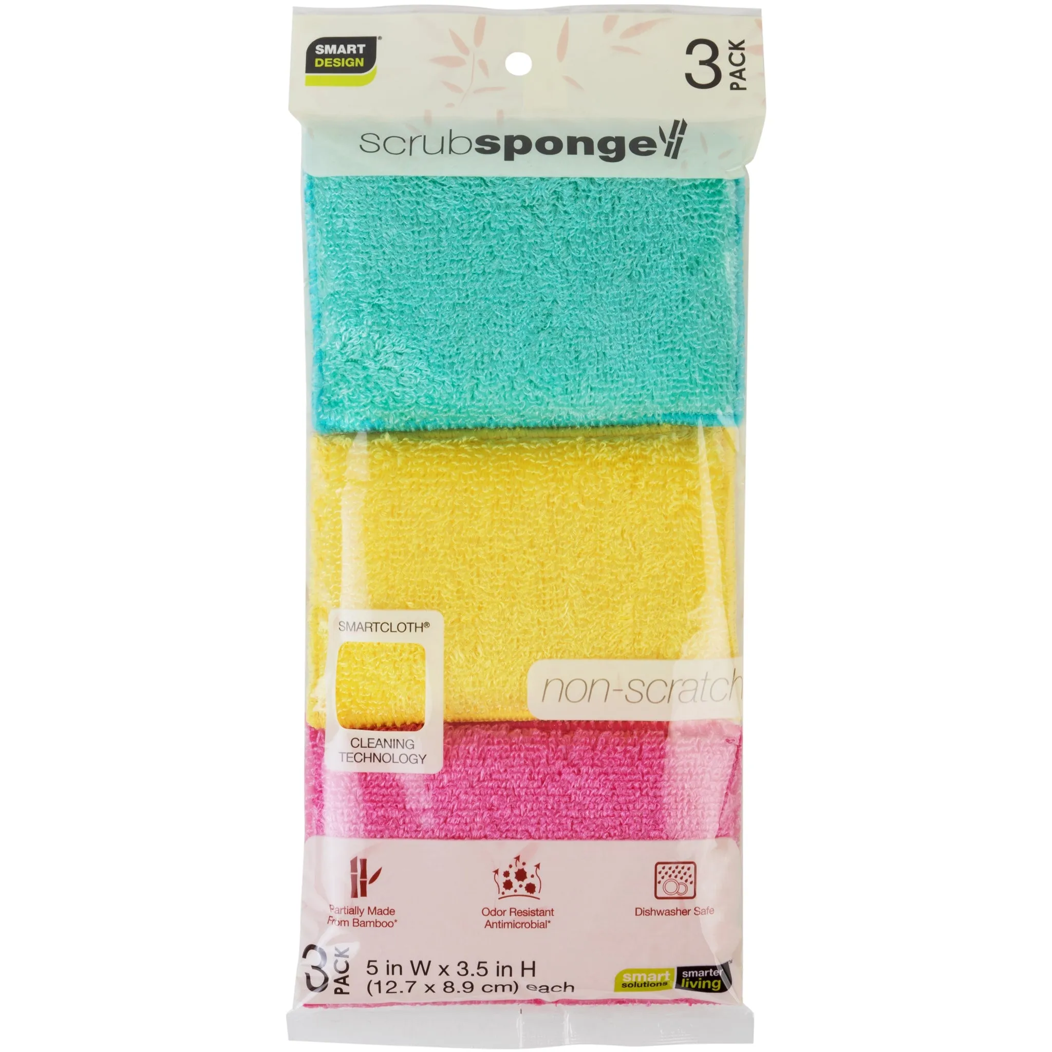 Non-Scratch Scrub Sponge with Bamboo Odorless Rayon Fiber