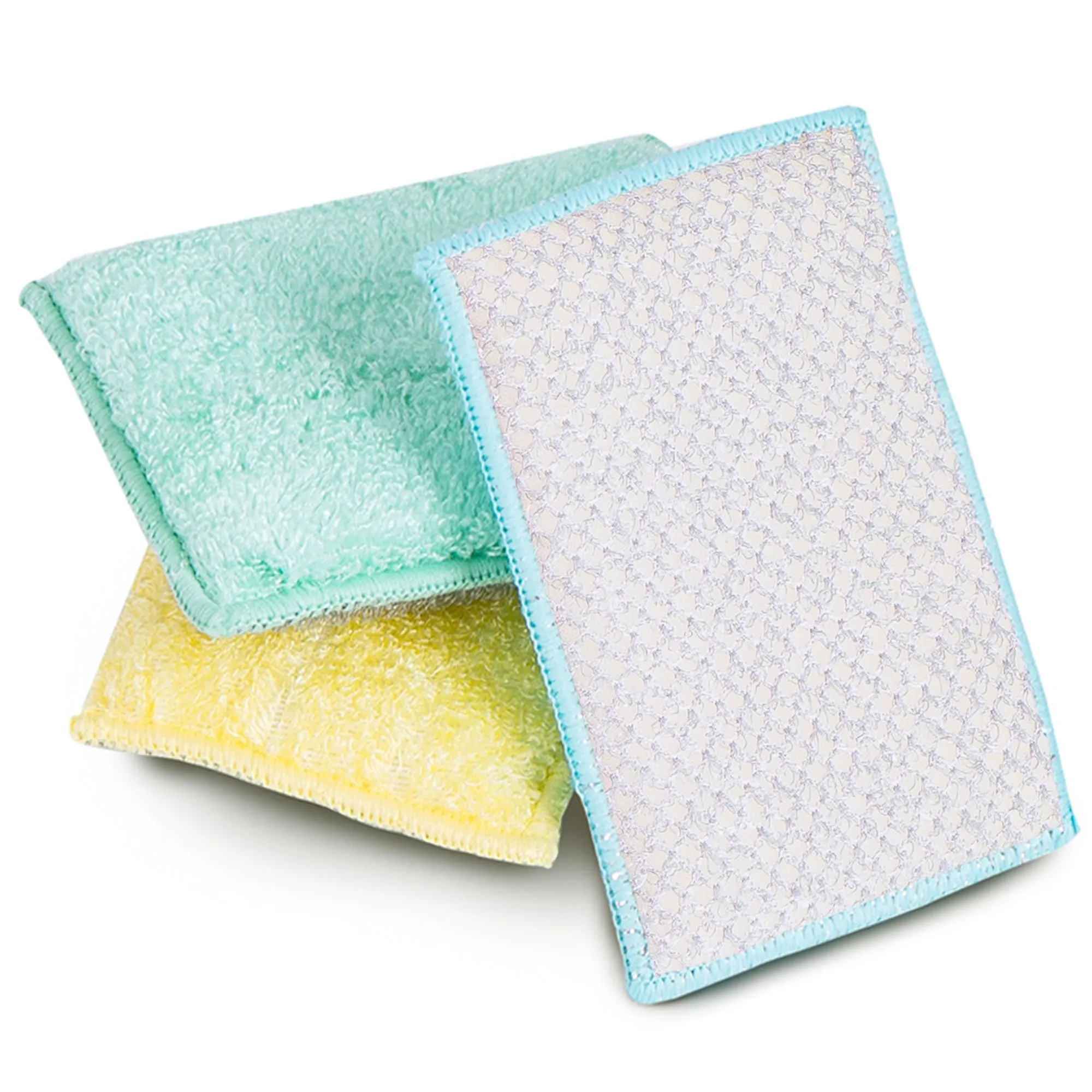 Non-Scratch Scrub Sponge with Bamboo Odorless Rayon Fiber