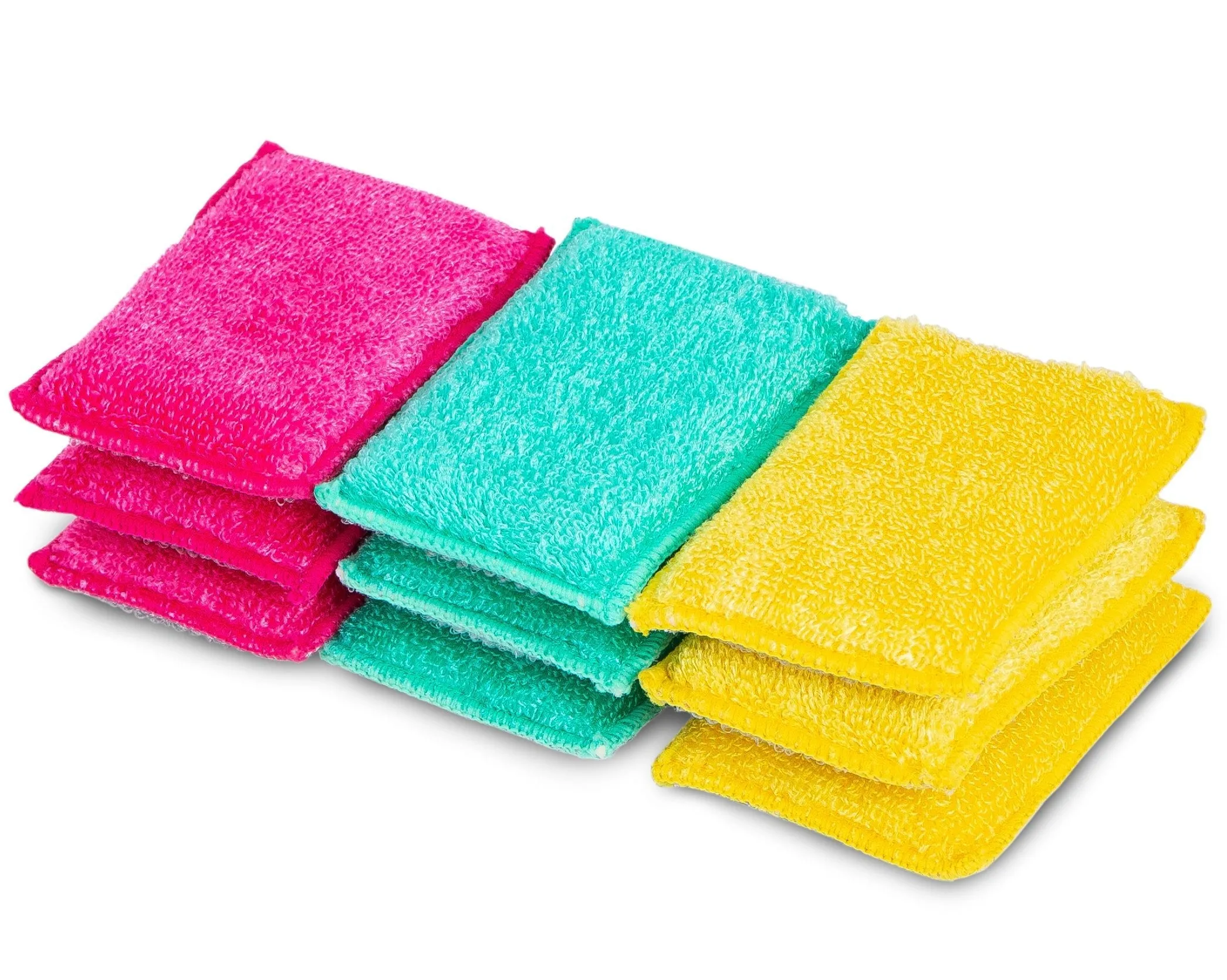 Non-Scratch Scrub Sponge with Bamboo Odorless Rayon Fiber