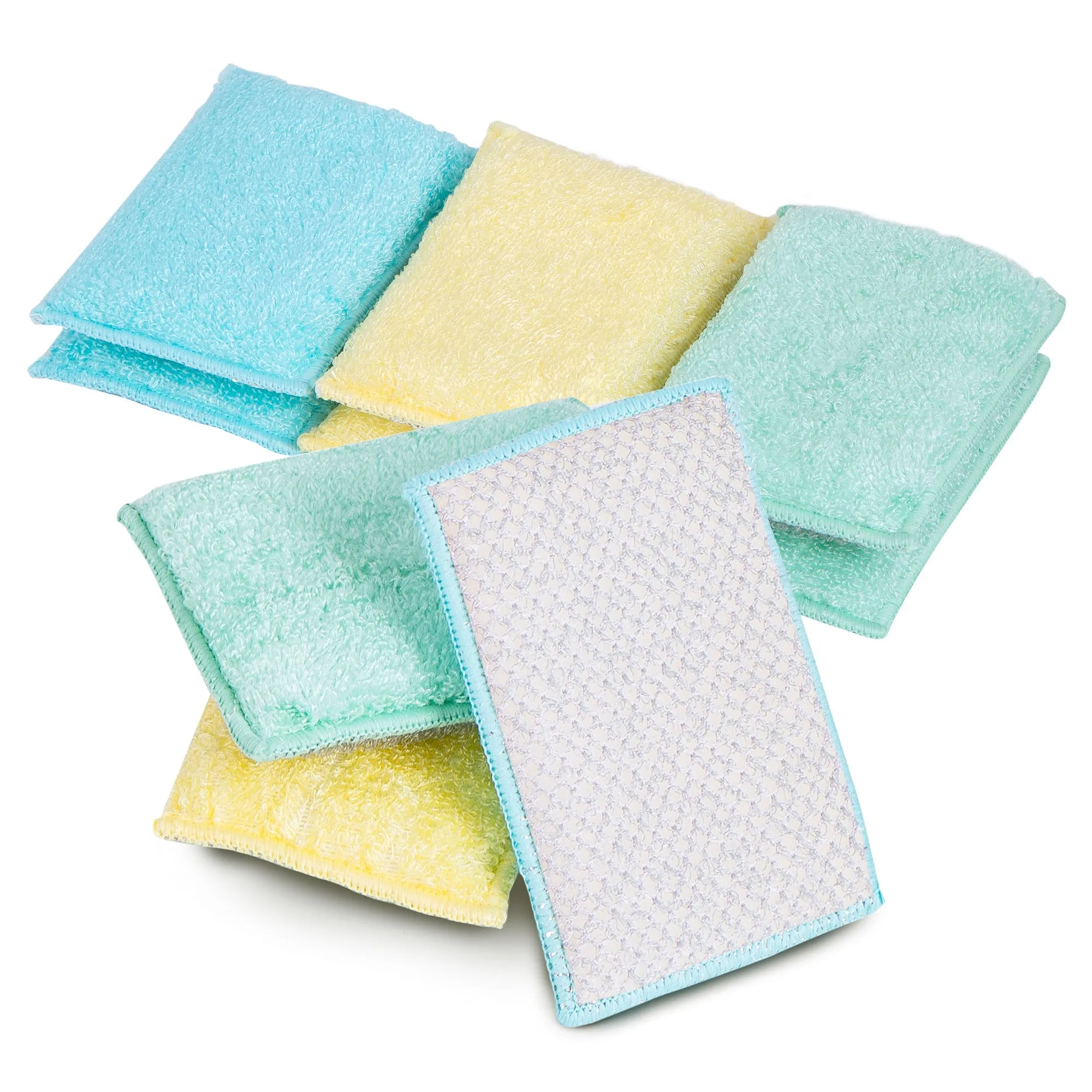 Non-Scratch Scrub Sponge with Bamboo Odorless Rayon Fiber