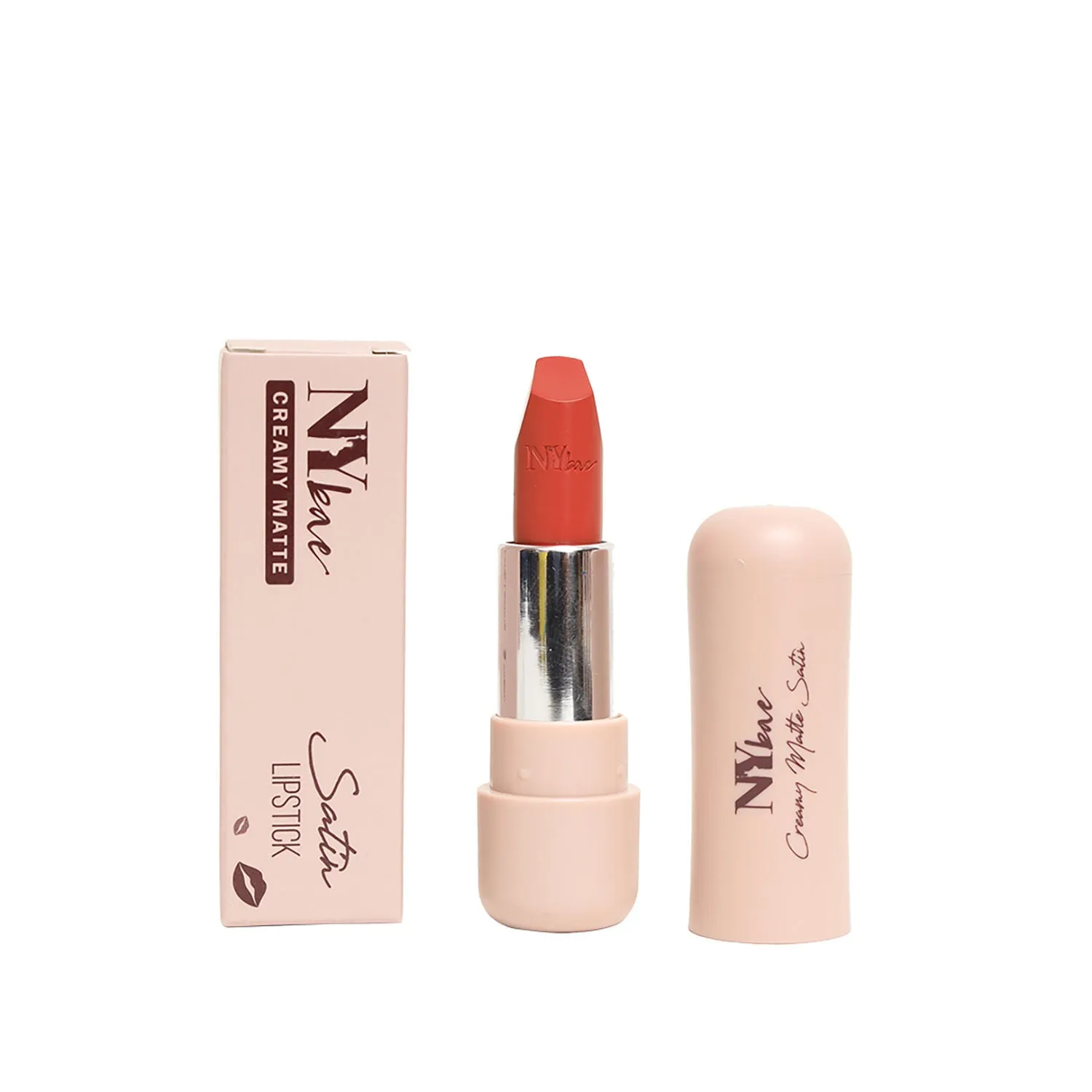 NY Bae Satin Matte Lipstick - Calm Coral 12 | Orange | Creamy Satin Finish | High Shine Colour | Hydrating | Long-Lasting | Weightless