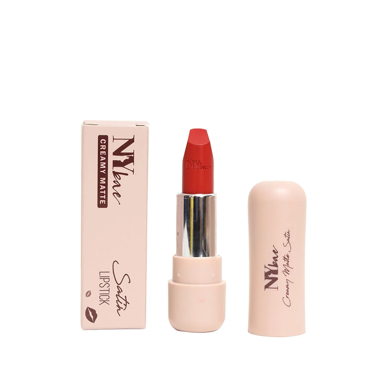 NY Bae Satin Matte Lipstick - Carefree Candy 13 | Red | Creamy Satin Finish | High Shine Colour | Hydrating | Long-Lasting | Weightless