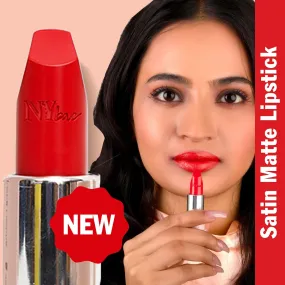 NY Bae Satin Matte Lipstick - Carefree Candy 13 | Red | Creamy Satin Finish | High Shine Colour | Hydrating | Long-Lasting | Weightless