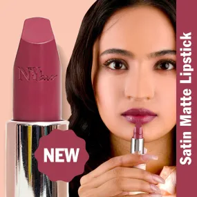 NY Bae Satin Matte Lipstick - Mega Mauve 10 | Mauve | Creamy Satin Finish | High Shine Colour | Hydrating | Long-Lasting | Weightless