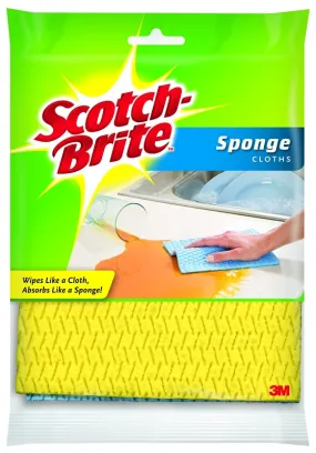 Scotch-Brite 9055 Sponge Cloth, 7.8 in L, 6.8 in W, Cellulose, Blue :PK  2: QUANTITY: 1