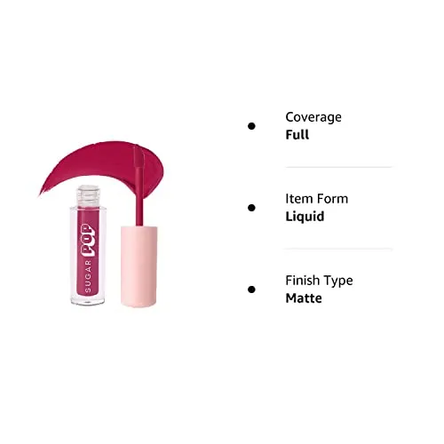 SUGAR POP Matte Lipcolour - 13 Magenta (Dark Pink) – 1.6 ml - Lasts Up to 8 hours l Pink Lipstick for Women l Non-Drying, Smudge Proof, Long Lasting