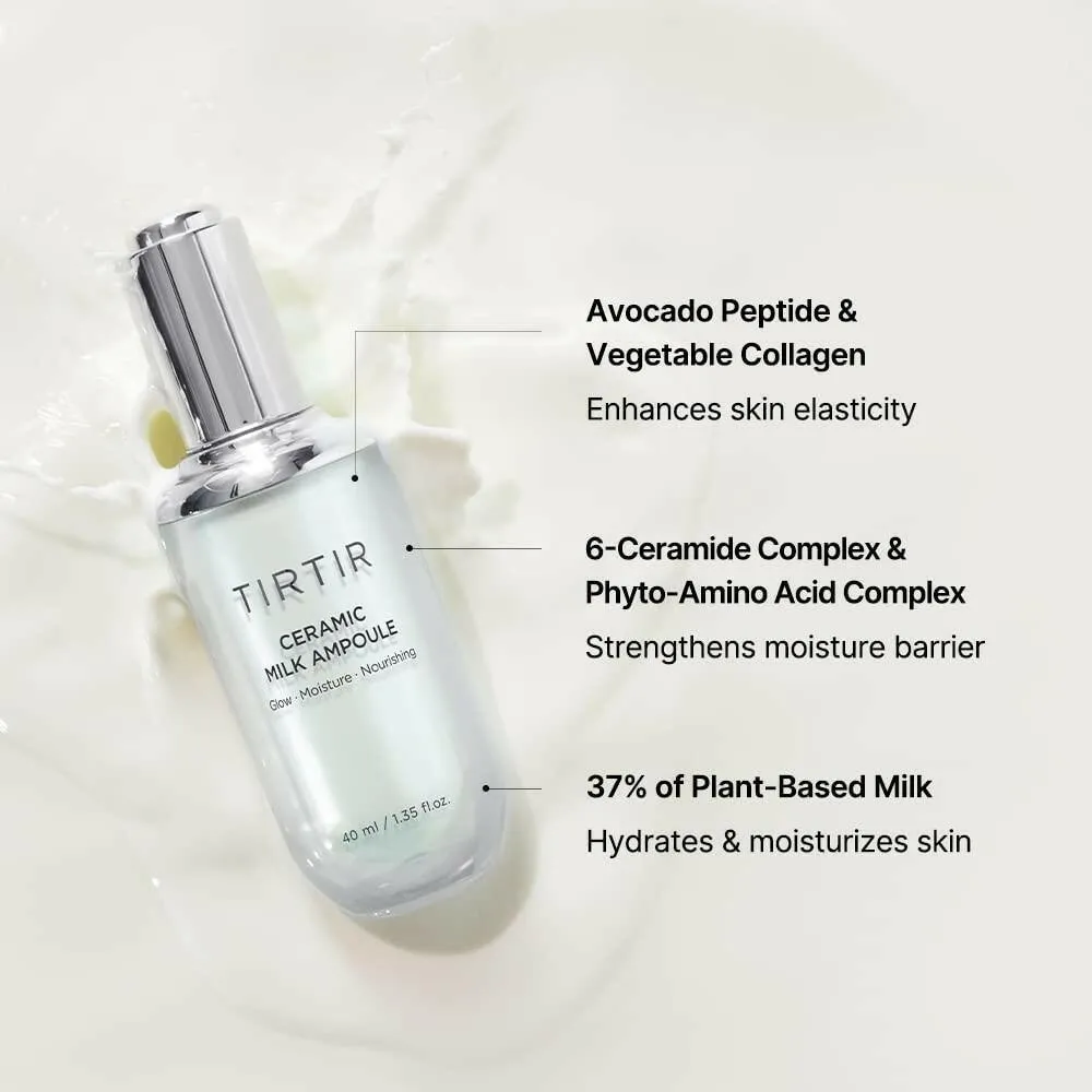 TIRTIR Ceramic Milk Ampoule (1.35 Fl Oz) Korean Skin Care