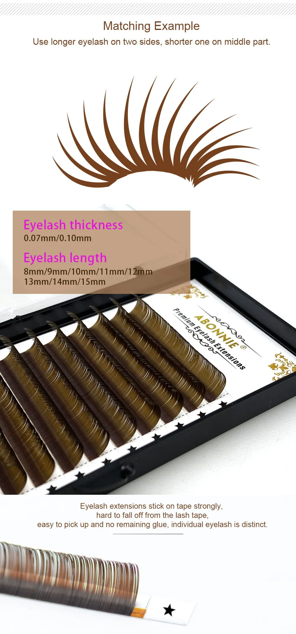 VenusFox Brown Lashes Premium Volume Lashes Tray Vendor Colorful Eyelash Extensions Fluffy Individual False Eyelashes