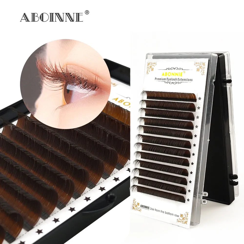 VenusFox Brown Lashes Premium Volume Lashes Tray Vendor Colorful Eyelash Extensions Fluffy Individual False Eyelashes