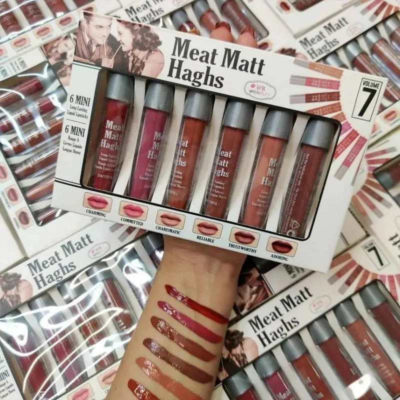 Warda Beauty Meat Matt haghs Long Lasting Liquid Lipsticks - 6 Pcs